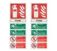 Eai - First Extinguisher Sign Foam 75X200mm Self Adh Semi Rigid Pvc - Pack Of 2