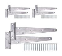 EAI Galvanised Gate Tee Hinges - 300mm / 12 Inch Extra Heavy Duty T Hinges for Wooden Gates, Doors & Sheds - 6 Pack