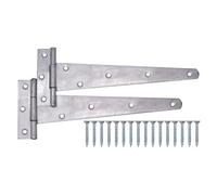 EAI Galvanised Gate Tee Hinges - 300mm / 12 Inch Heavy Duty T Hinges for Wooden Gates, Doors & Sheds - 2 Pack