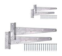 EAI Galvanised Gate Tee Hinges - 350mm / 14 Inch Extra Heavy Duty T Hinges for Wooden Gates, Doors & Sheds - 4 Pack