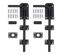 EAI Gate Drop Bolt | Heavy Duty Black 12 Inch / 300mm Gate/Garage Drop Down Bolt | Pack of 2 with Fixings