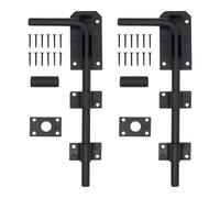 EAI Gate Drop Bolt | Heavy Duty Black 18 Inch / 450mm Gate/Garage Drop Down Bolt | Pack of 2 with Fixings