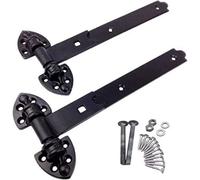 EAI Heavy Reversible Gate Hinges | Heavy Duty 350mm / 14 Inch Black Garage, Stable Door, Gate Hinges | 1 Pair with Fixings