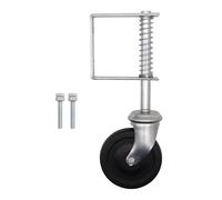 EAI Gate Wheel | Heavy Duty Spring Loaded Gate Support Wheel | Galvanised Max Load 100kg - Pack of 1 with Fixings