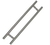 Eai Guardsman Back To Back Entrance Inline Pull Handles - 800 X 32mm X1.2mm - Satin Stainless Steel