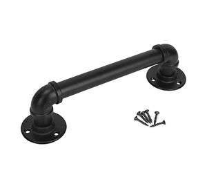 EAI Hand Rail for Stairs | Industrial Black Pipe | 1524mm | 2 Brackets 1 Centre Support 1 Rail