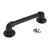 EAI Hand Rail for Stairs | Industrial Black Pipe | 3440mm | 2 Brackets 2 Centre Supports 1 Rail