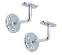 Eai Handrail Bracket Zinc Plated Pack 2 Wall Mounted Strong Steel 63mm