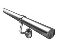 EAI Handrails for Stairs | Banister Hand Rail 3600mm | for Indoor Staircase Brushed Chrome | Kit with 3 Rails & 4 Handrail Brackets