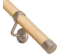 EAI Handrails for Stairs | Banister Hand Rail 3600mm | for Indoor Staircase Pine Brushed Silver | Kit with 3 Rails & 4 Handrail Brackets