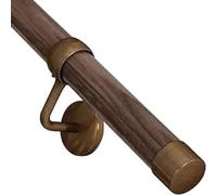 EAI Handrails for Stairs | Ebony Wood Effect/Antique Brass Banister Hand Rail KIt 3600mm for Indoor Staircase Includes 3 Rails & 4 Handrail Brackets