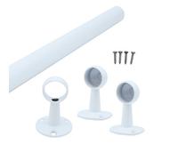 Eai - Hanging Wardobe Rail Kit - 25mm Tube - 1219mm Rail With 2X End Brackets & 1X Centre Brackets - White