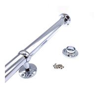 Eai - Hanging Wardobe Rail Kit - 25mm Tube - 1219mm Rail With 2X End Sockets & 1X Centre Brackets - Polished Chrome