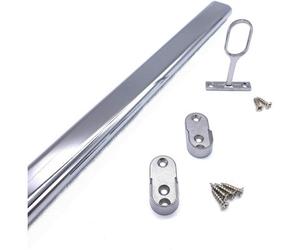 Eai - Hanging Wardobe Rail Kit - Oval - Polished Chrome - 1219mm X 30mm X 15mm Tube With 2X End Sockets & 1X Centre Brackets