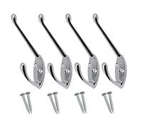 EAI Hat and Coat Hook for Coats Bath Towels 68x18mm Pack of 4 (Polished Chrome)