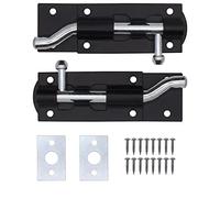 EAI Heavy Duty Necked Tower Bolt | 4 Inch | Black | Fixings Included | Pack of 2