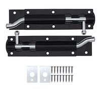 EAI Heavy Duty Necked Tower Bolt | 6 Inch | Black | Fixings Included | Pack of 2