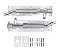 EAI Heavy Duty Necked Tower Bolt | 6 Inch | Galvanised | Fixings Included | Pack of 2