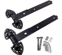EAI Heavy Reversible Gate Hinges | Heavy Duty 250mm / 10 Inch Black Garage, Stable Door, Gate Hinges | 1 Pair with Fixings