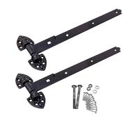 EAI Heavy Reversible Gate Hinges | Heavy Duty 400mm / 16 Inch Black Garage, Stable Door, Gate Hinges | 1 Pair with Fixings