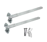 EAI Heavy Reversible Gate Hinges | Heavy Duty 400mm / 16 Inch Galvanised Garage, Stable Door, Gate Hinges | 1 Pair with Fixings