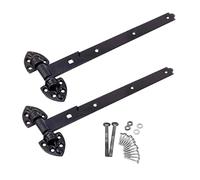 EAI Heavy Reversible Gate Hinges | Heavy Duty 600mm / 24 Inch Black Garage, Stable Door, Gate Hinges | 1 Pair with Fixings