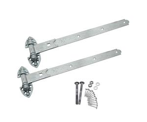 EAI Heavy Reversible Gate Hinges | Heavy Duty 600mm / 24 Inch Galvanised Garage, Stable Door, Gate Hinges | 1 Pair with Fixings