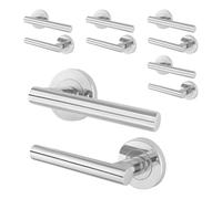 EAI Internal Door Handle Polished Chrome | 5 Pairs Silver Lever on Rose Round Handles | Oliena Range