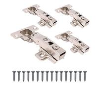 EAI Kitchen Cabinet Hinge | 35mm | Clip On Sprung Soft Close Full Overlay 110 Deg | c/w Screw On Plate | Pack of 4