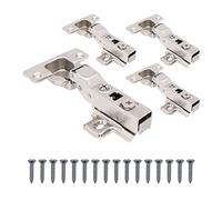 EAI Kitchen Cabinet Hinge | 35mm Clip On Sprung Soft Close Half Overlay 110 Deg | c/w Screw On Plate | Pack of 4
