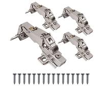 EAI Kitchen Cabinet Hinge | 35mm | Clip On Sprung Soft Close Half Overlay 165 Deg | c/w Screw On Plate | Pack of 4
