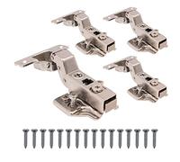 EAI Kitchen Cabinet Hinge | 35mm | Clip On Sprung Soft Close Inset 110 Deg | c/w Euro Screw On Plate | Pack of 4