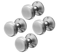 EAI Lined Door Knobs Satin Chrome | 2 Pairs of Mortice Knobs (55mm) for Internal Doors