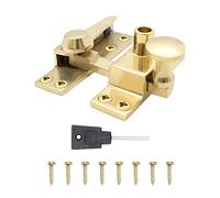EAI Lockable Sash Window Fastener | Rust & Corrosion Resistant | Polished Brass