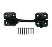 Eai Long Cabin Hook Strong Hold Back Gate Or Door Hook Wire Pattern Steel - 100mm - Black