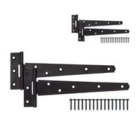EAI Matt Black Gate Tee Hinges, 400mm / 16 Inch, Extra Heavy Duty, 4 Pack