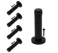 EAI Matt Black Mounted Doorstop - Pack of 5 | Decorative Wall, Door & Skirting Mount Door Stopper with Concealed Fixings | Reduces Noise & Prevents Damage to Walls & Door Handles