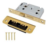 EAI - Mortice Bathroom Lock - 80mm Case Size - 57mm Backset - Square PVD Brass