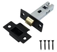 Eai - Mortice Tubular Door Latch Quality Bolt Through Type With Smart Strike Keep 2.5" - Black - Pack Of 1 Latch