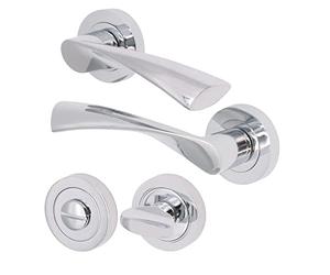 EAI Nola Lever Door Handle & Thumb Turn Pack | Polished Chrome