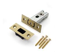 EAI Polished Brass Bathroom Tubular Deadbolt Set, 64mm Case, 44mm Backset