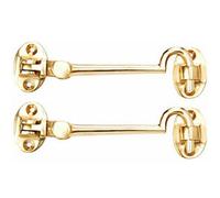 EAI Polished Brass Cabin Hook And Eye 100mm