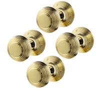 EAI Polished Brass Door Knobs, 2 Pairs - Beehive