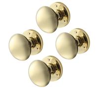 EAI Polished Brass Door Knobs, 2 Pairs - Victorian