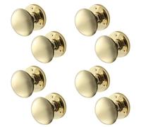 EAI Polished Brass Door Knobs, 4 Pairs - Victorian