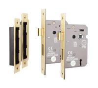 EAI Polished Brass Sashlock, 80mm / 3 Inch, Fir Pack of 2