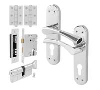 EAI Polished Chrome Door Handle Euro Lock Turn Cylinder Kit - Novoli