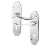 EAI Polished Chrome Door Handles for Key Lock - Victorian Scroll Shaped | 1 Pair of Internal Lock Handles