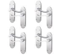 EAI Polished Chrome Door Handles - Victorian Scroll Shaped | 4 Pairs of Internal Latch Handles