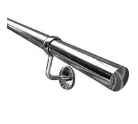 EAI Polished Chrome Handrail Kit for Stairs, 3600mm, 3 Rails and 4 Brackets